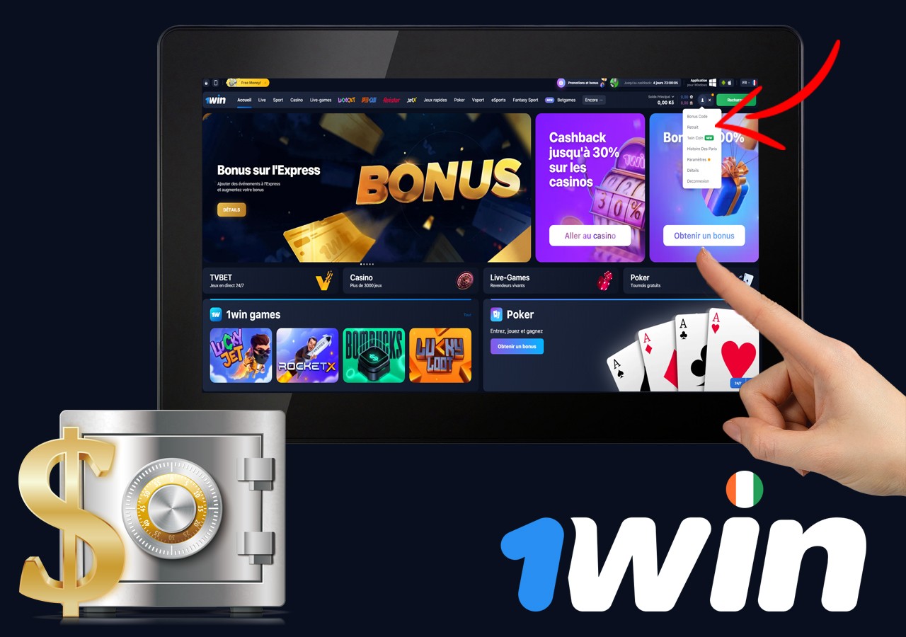 1win en ligne retrait
