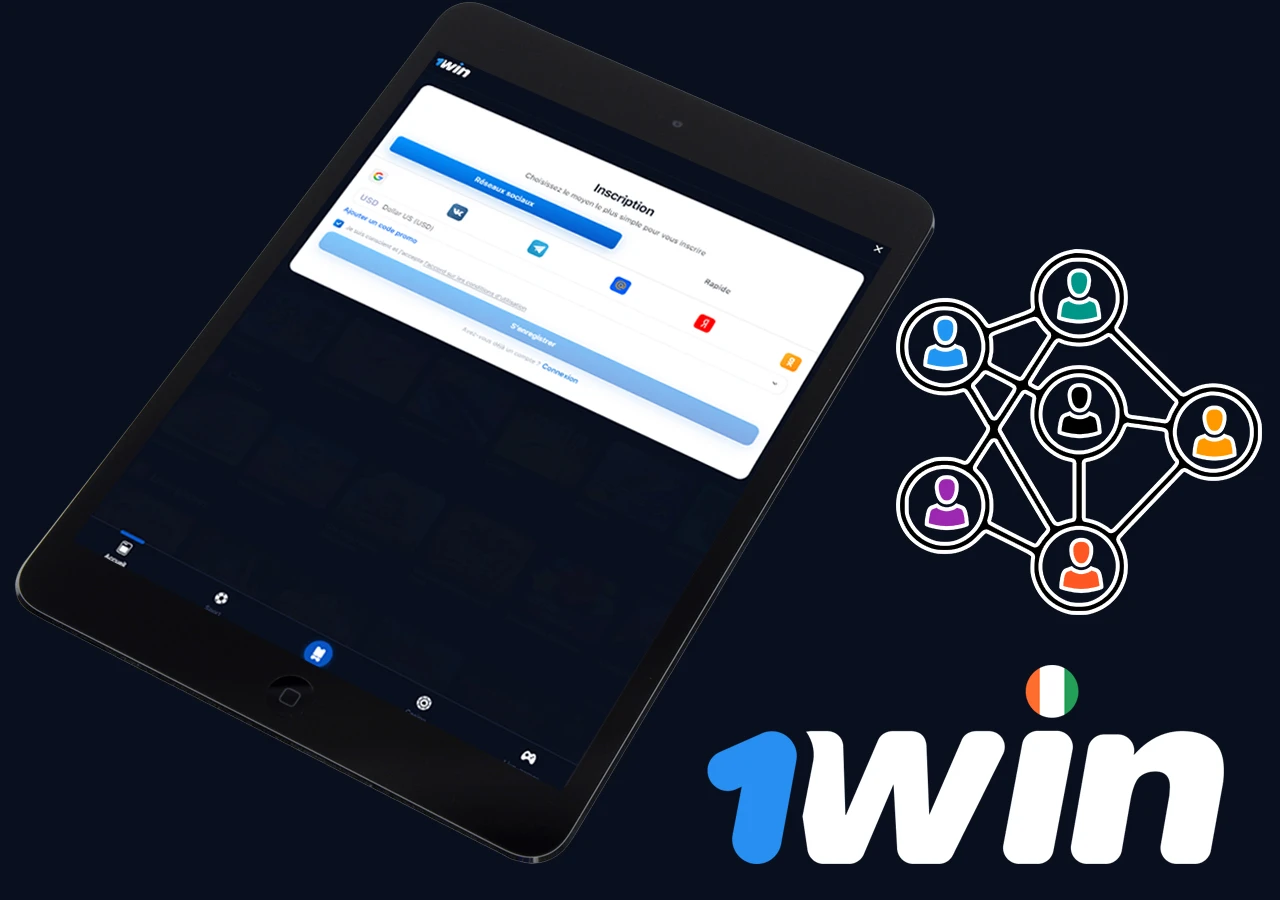Créer un compte sur 1win ci via les réseaux sociaux