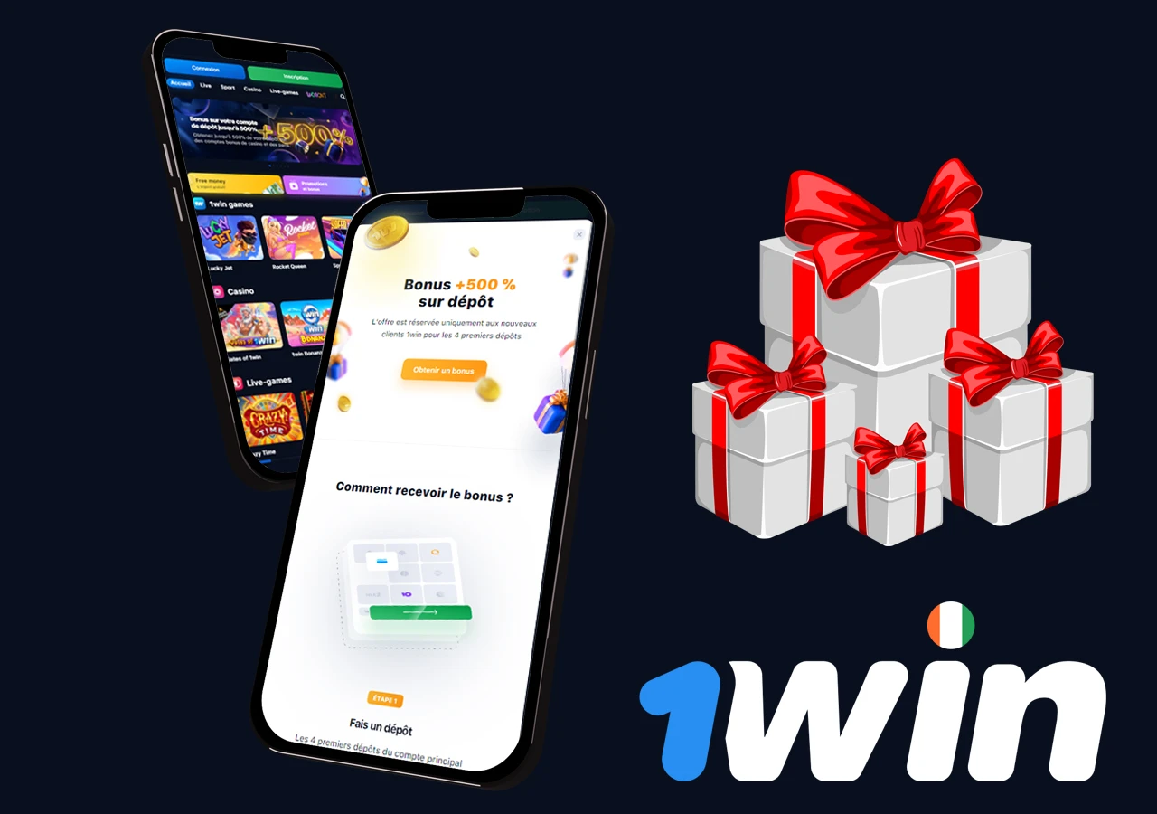 Bonus de bienvenue en utilisant l'application du casino 1Win