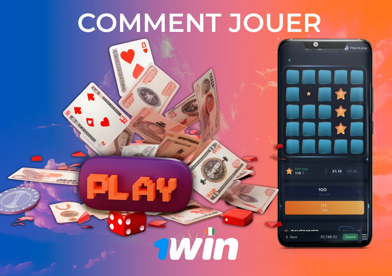 Montre un exemple de jeu de mines au téléphone sur 1Win