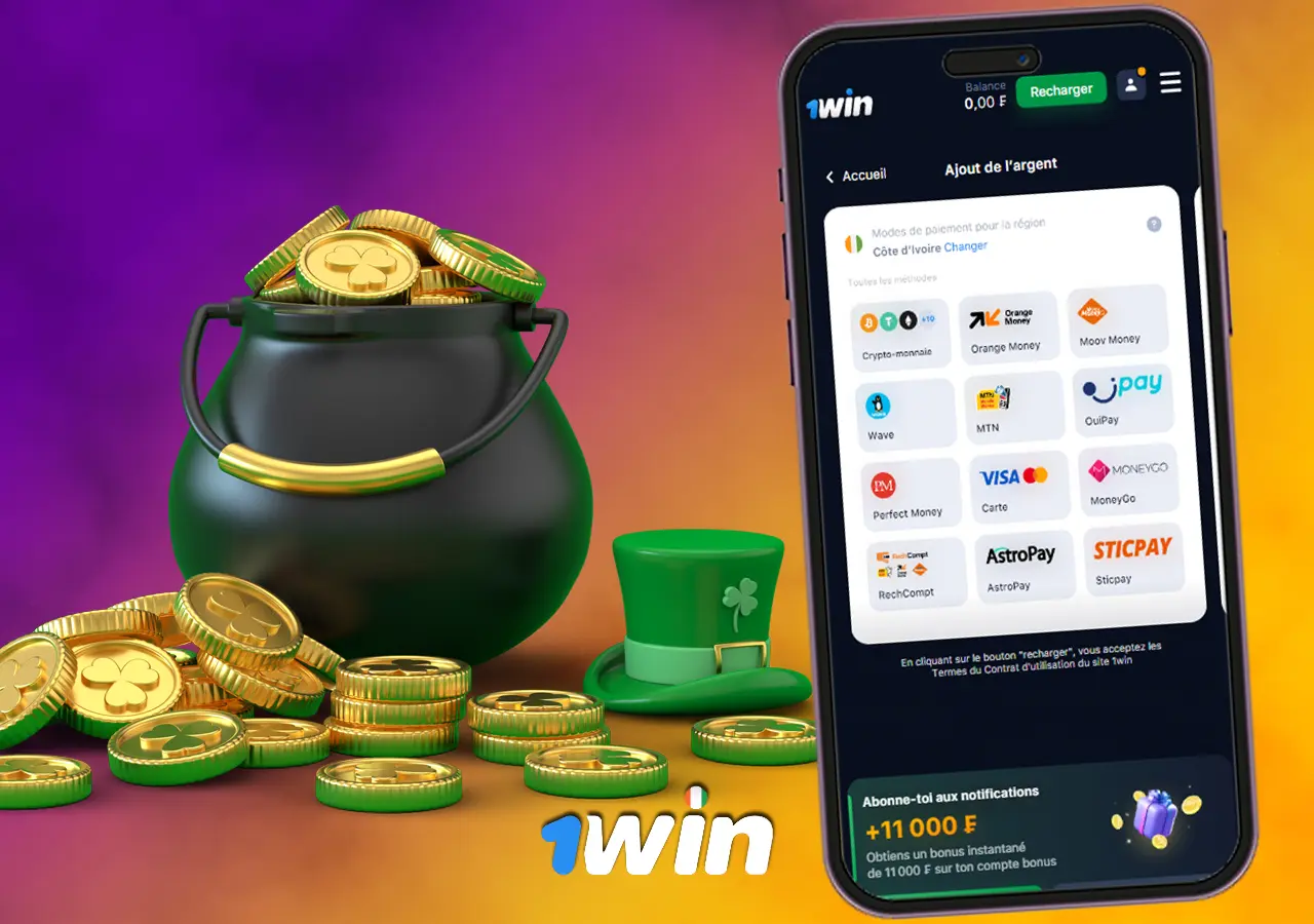 Différentes façons de déposer sur votre compte 1Win