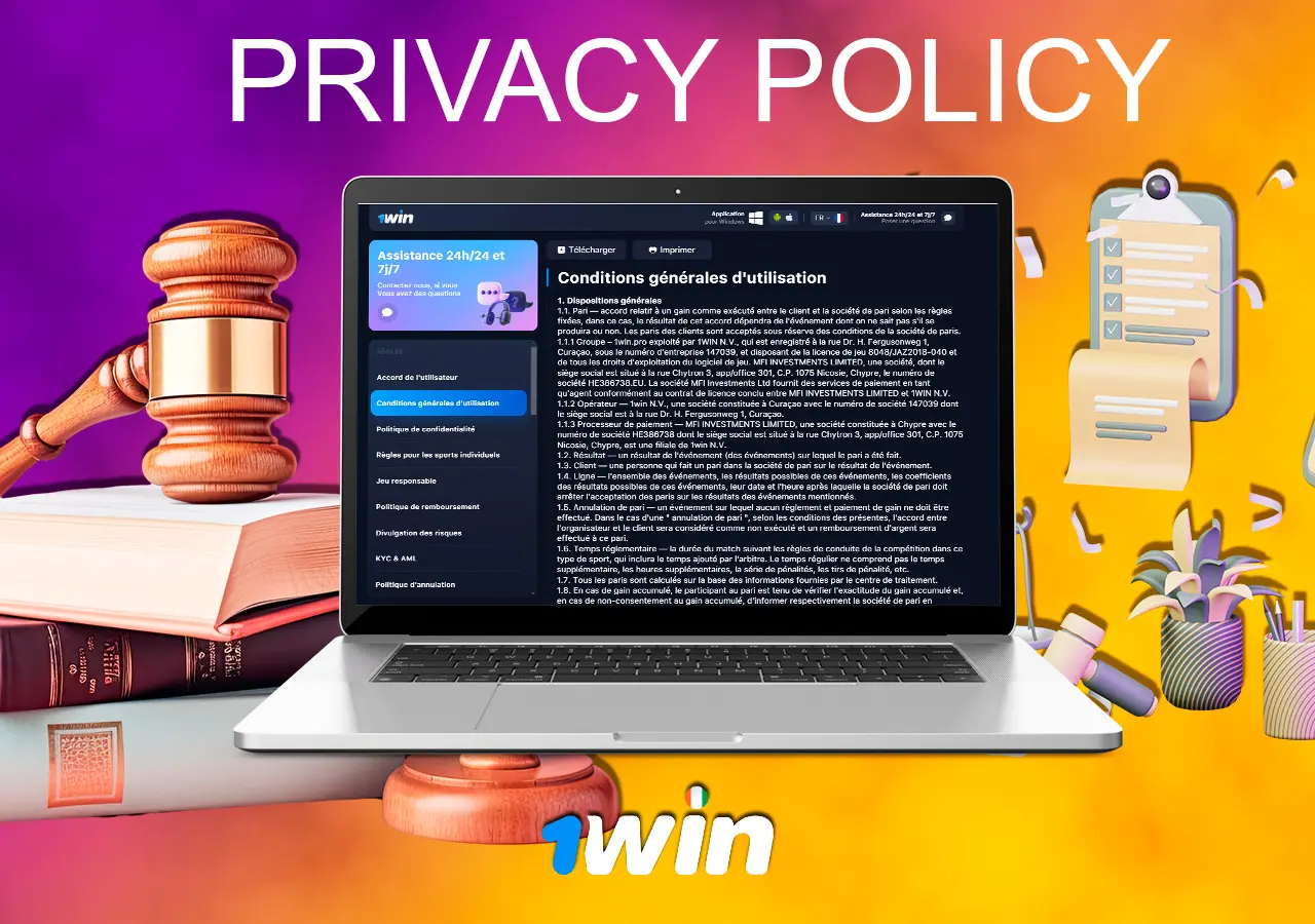 conditions d'utilisation des données personnelles des utilisateurs du casino 1Win